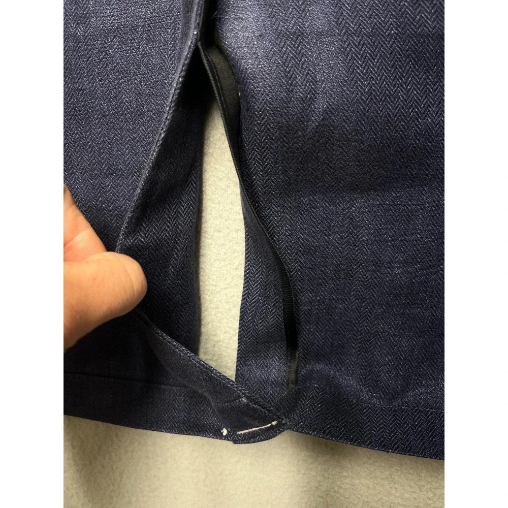 NWOT Banana Republic 42R Navy Linen Herringbone‎ Blazer Slim Fit Tailored Sport